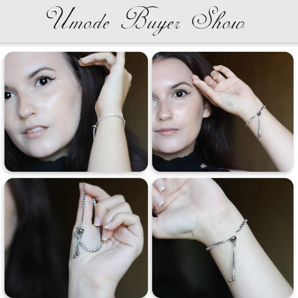 UMODE 4 ألوان الأزياء مكعب زركونيا سوار للتنس و أساور للنساء هدايا جديد الفاخرة Armbanden Voor Vrouwen بيجو UB0124
