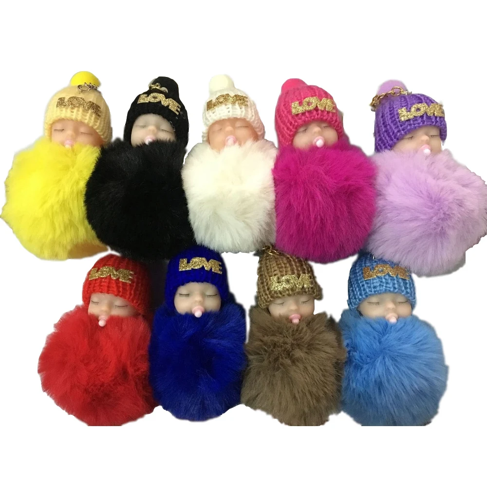 

New Sleeping Doll with Pacifier Dolls, like fur balls can be carried with you. Various colors Fashion Doll kids toys for girls