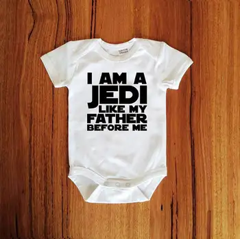 

Customize star wars Jedi birthday baby shower bodysuit onepiece romper Outfit tees New Year party favors Photo Props