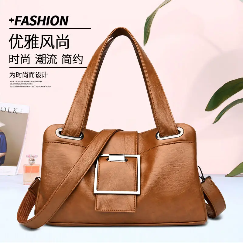 

Female handbag large capacity middle-aged ladies bag mother bag leather handbags leather soft leather pouch