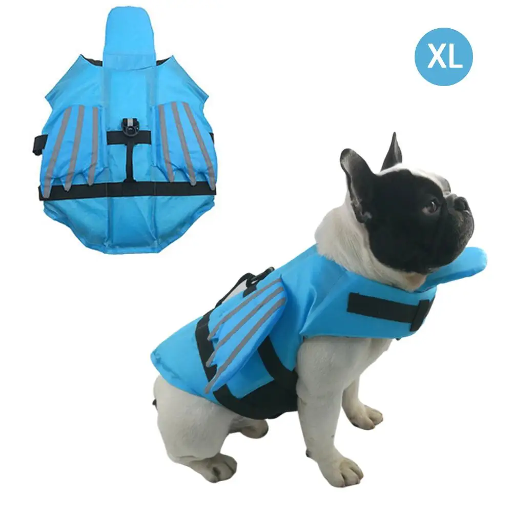 Blue Со светящимися световой спасательный жилет открытый Светоотражающие Pet купальник Крылья Ангела Малый свитеры для домашних животных спасательный жилет для собаки зоотоваров - Цвет: Blue