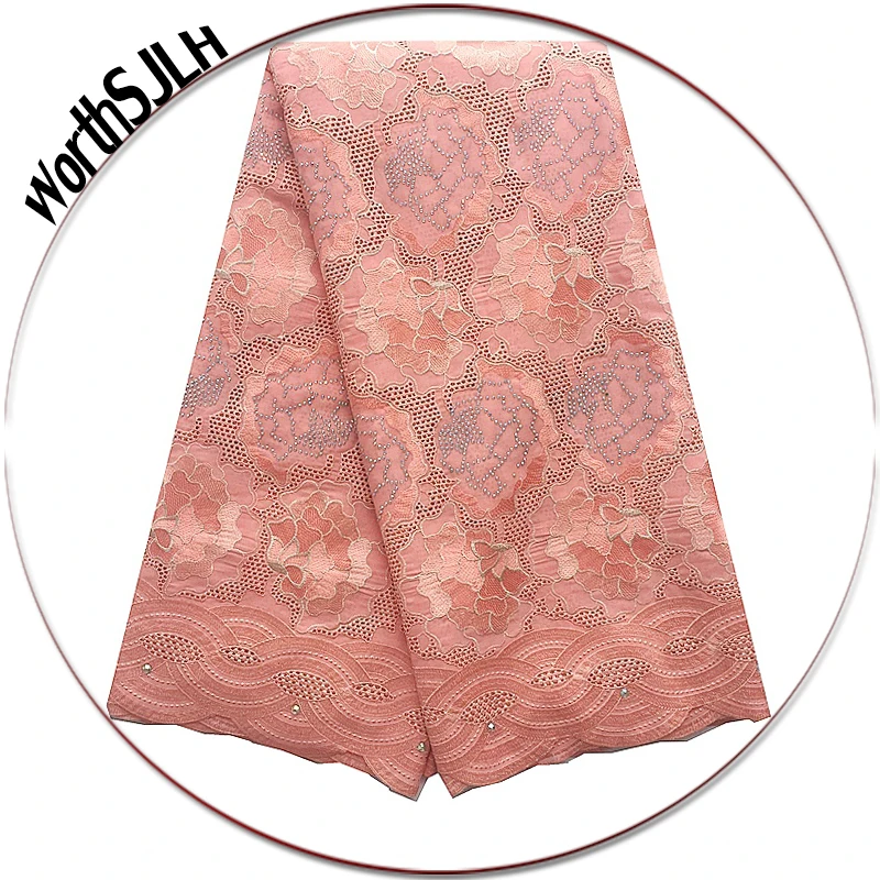 

Peach Aqua Hand Cut Swiss Fabric Lace Material African Lace Fabric Swiss Voile Lace High Quality Lace For African Wedding 2018