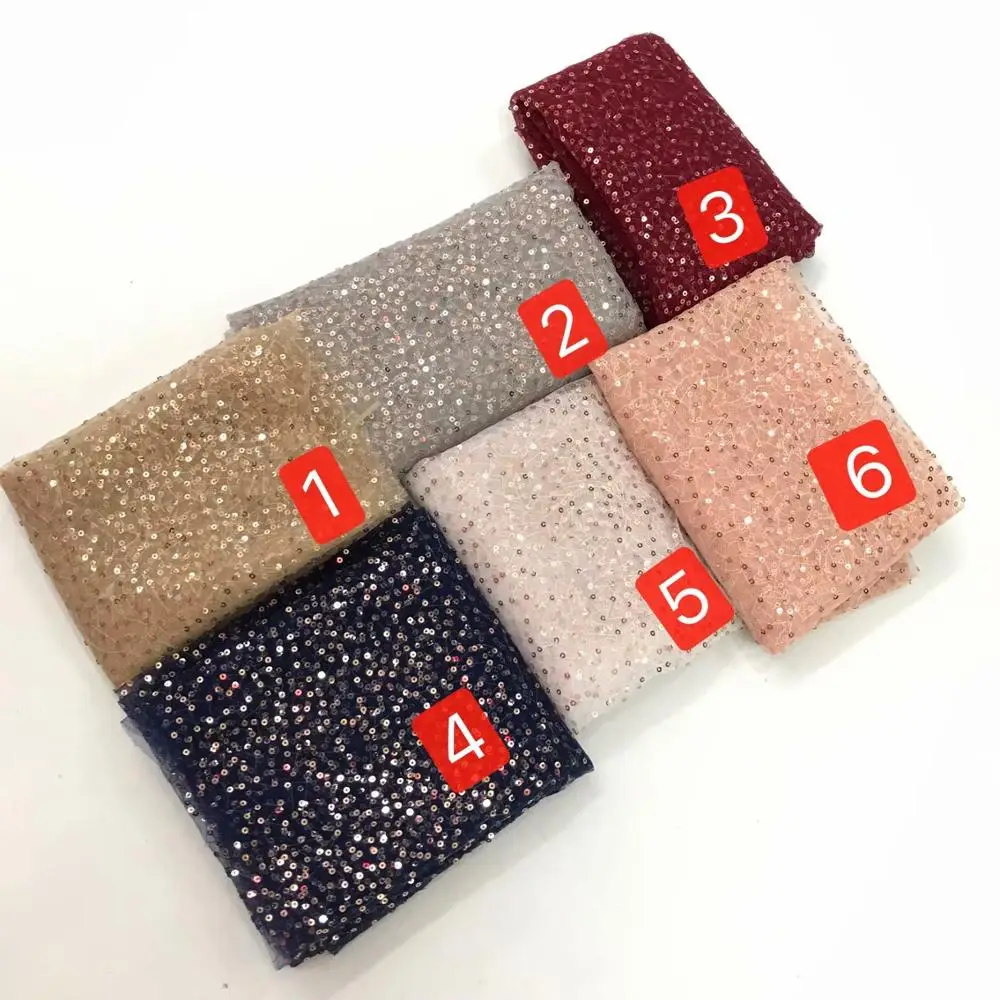 2019 Latest French Nigerian sequins Laces Fabric High Quality Tulle African Wedding Lace | Дом и сад