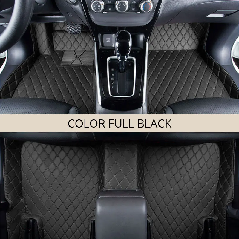 Автомобильный коврик для LHD Toyota Camry 8th XV70 коврик анти-грязный Противоскользящий роскошный кожаный Авто аксессуары для интерьера ковры - Название цвета: Full black