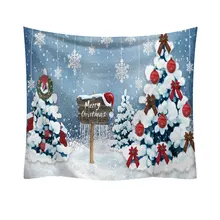 Рождественский гобелен на заказ, украшения для дома, настенный гобелен, одеяло, домашний декор, полиэстер, 4 размера