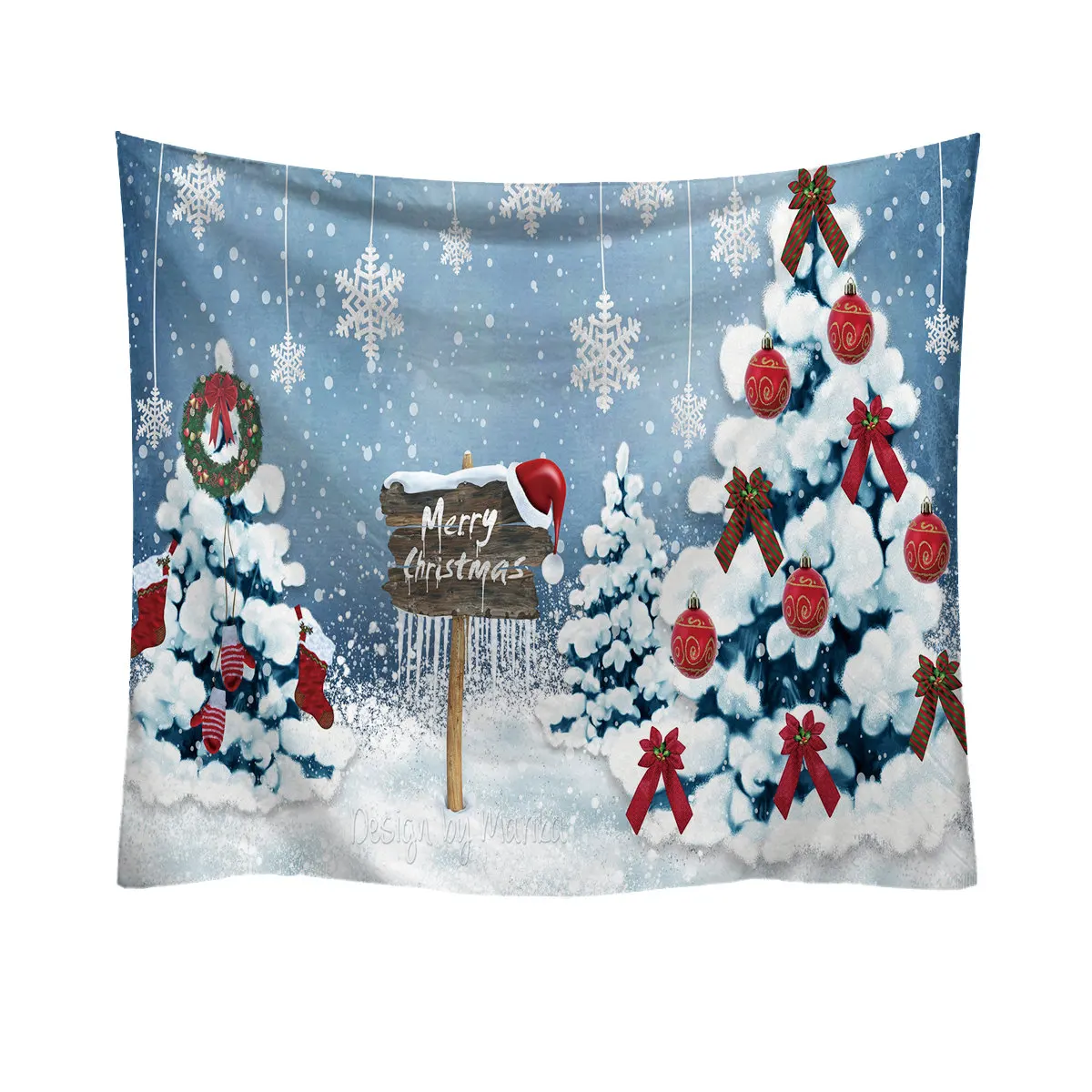 

Christmas Custom Tapestry Home Decorations Wall Hanging Wall Tapestry Blanket Farmhouse Decor Wandkleed Polyester 4 Size