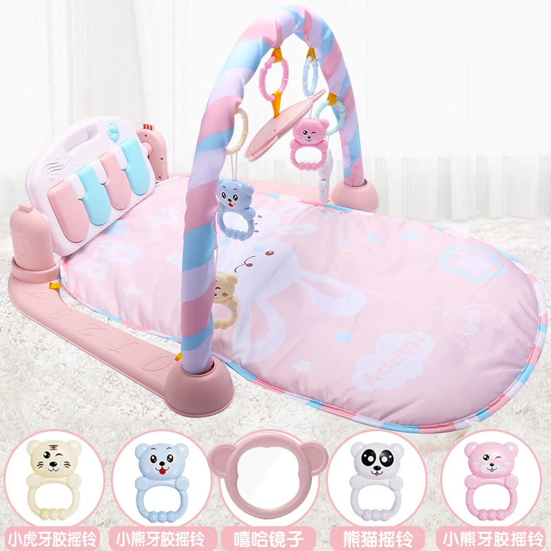 

Olago 0-12 Months Kids Rug Gym Toys Baby Play Mat Soft Lighting Rattles Musical Toys For Babies Play Piano Developing Mat Carpet