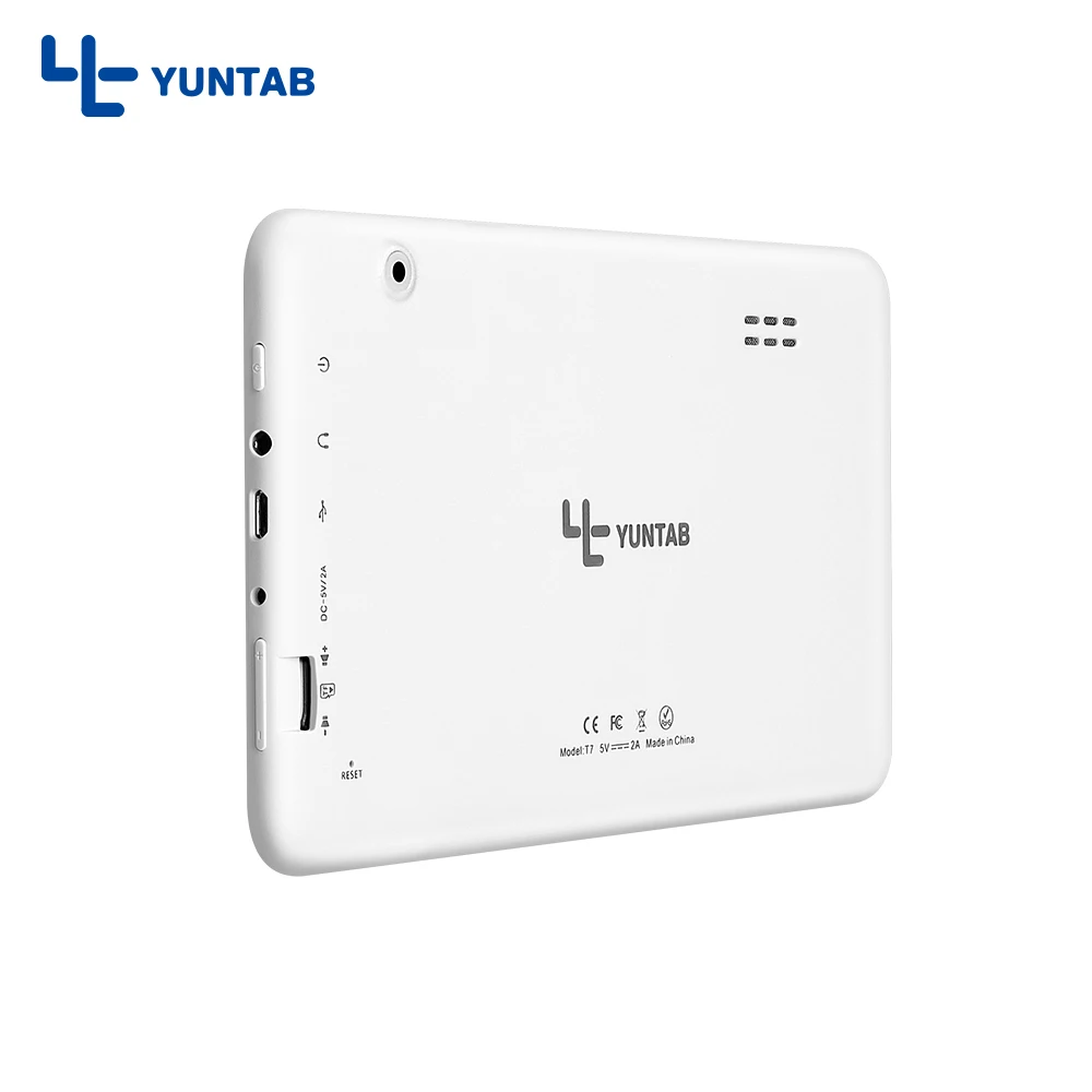 Yuntab 7 дюймов 2 цвета Android 4 планшетный ПК T7 емкостный экран 1024*600 четырехъядерный 512