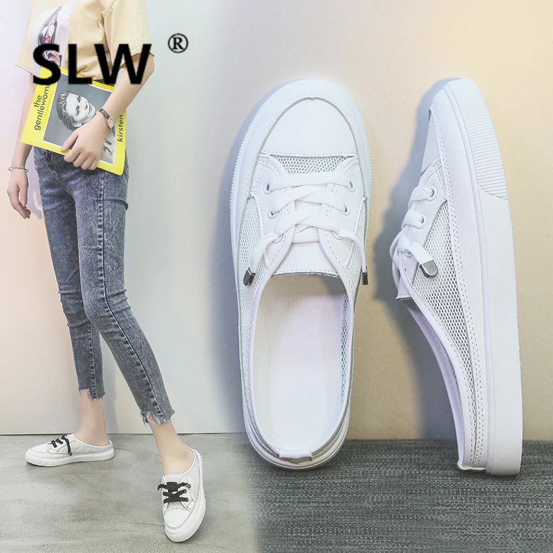

Women's Slippers 2019 Shoes Without Heel Socofy Cover Toe Designer Slides Low New Flat Soft Luxury Fabric Cross-tied PU Rubber