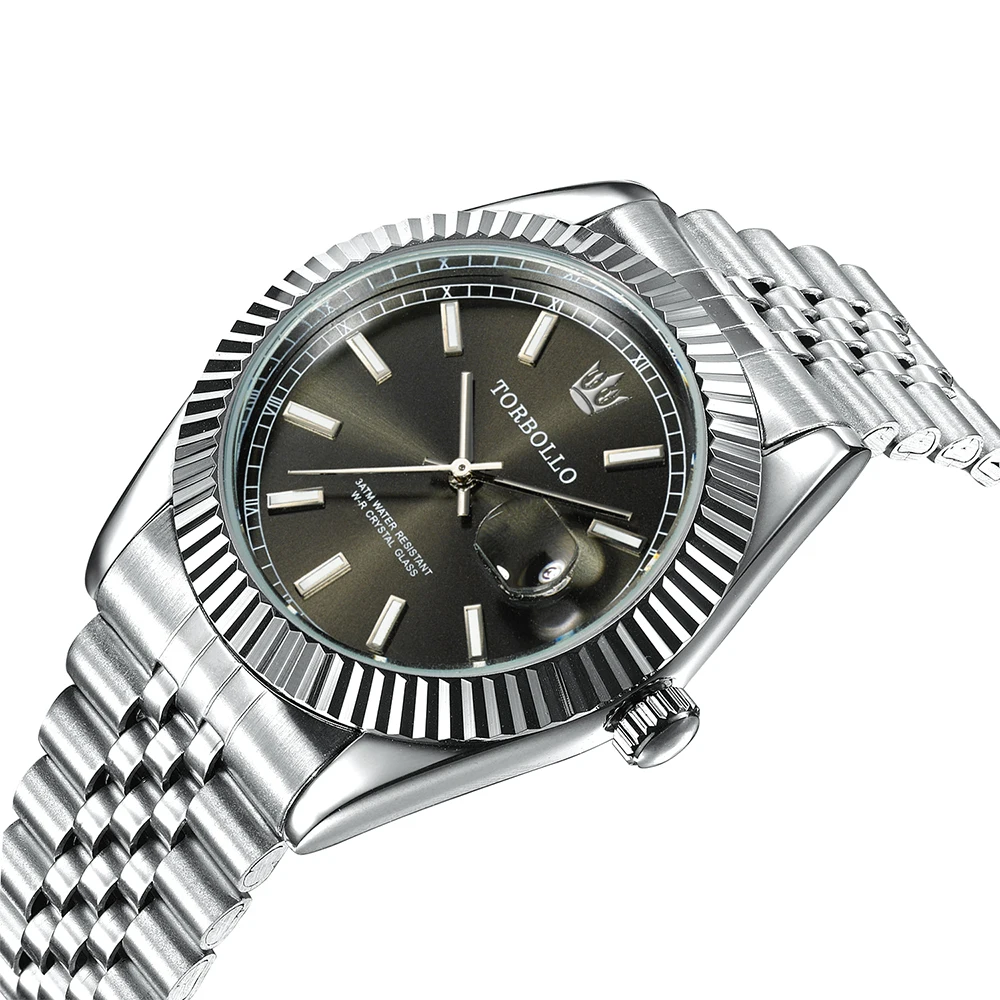 

2018 Mens Watches Casual Quartz Watches Men Stainless Steel TORBOLLO Top Brand Luxury Waterproof Relogio Masculino Man Clock