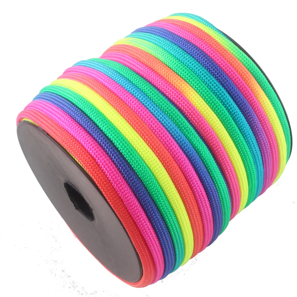 Yooupara rainbow 100ft paracord مكبات 4 ملليمتر 7 فروع حبل 550 المظلة الحبل اليابس الكاملة cuerda escalada مل المواصفات النوع الثالث paracorde في الهواء