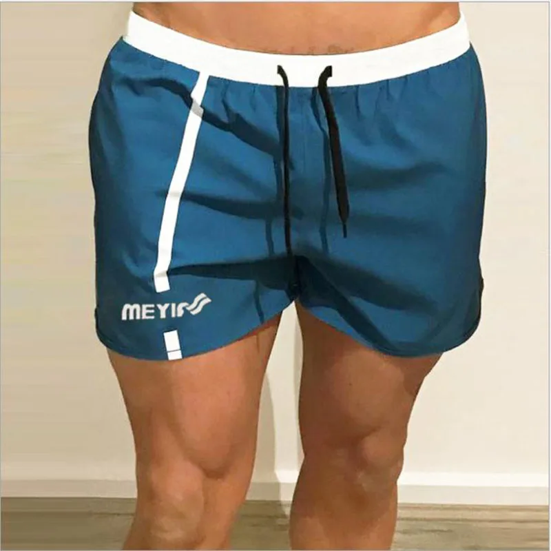 MuscleBrother летние новые мужские шорты для фитнеса модные спортивные удобные быстросохнущие Dreathable шорты для бега - Цвет: blue