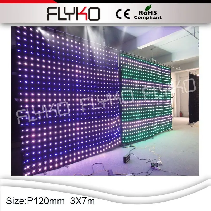 

CE RoHS P12CM 3X7M xxx video/image/graphic ceiling led curtain Led Light Curtains,Stage Lighting DJ Backdrops