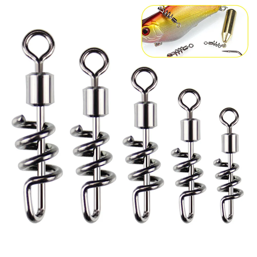 

20pcs/set Fishing Swivel Heavy Duty Solid Ring Tackle Snap Sea Fast Rotating Connector Convenient Accessories Stainless Steel