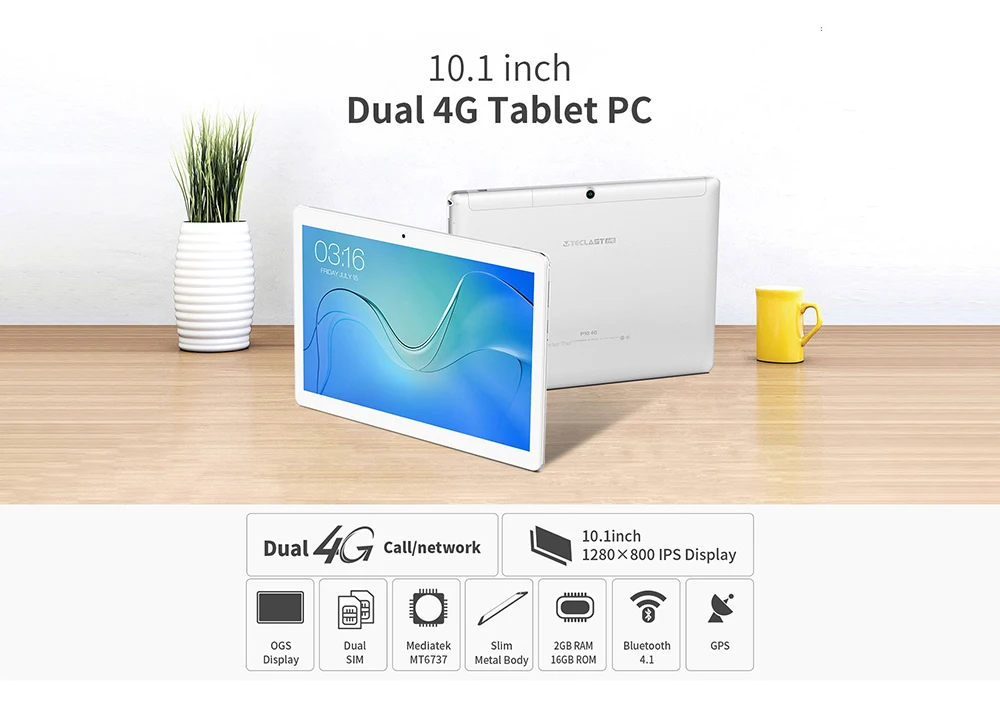 Teclast P10 4G Phablet 10,1 inch Android 8,1 MTK 6737 4 ядра 2 Гб Оперативная память 16 Гб Встроенная память двойной Камера Dual Band Планшеты