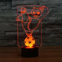 8 шт./лот 7 цветов Изменение 3D мигающий кунг-фу Панда акриловый светодиодный Медведь ночник с USB мощность многоцветная настольная лампа 3D светодиодный S