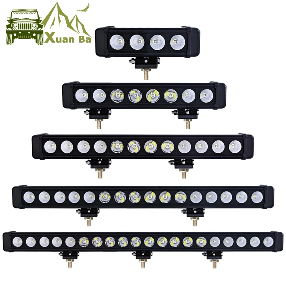 

XuanBa 10W/Pcs Led Light Bar Car External Light 12V Led Bar Offroad 4x4 SUV ATV Truck Tractor Spotlight Led Work Driving Lights
