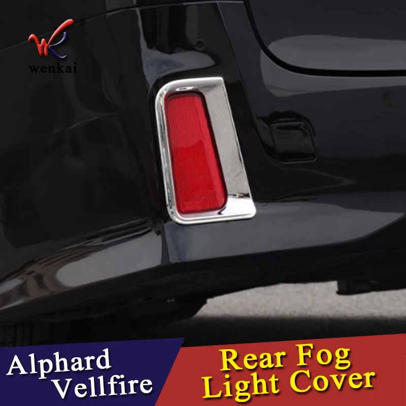 ABS Chrome Exterior Rear Tail Light Fog Lamp Decorative Trims Protector 2Pcs For Toyota Alphard AH30 Vellfire