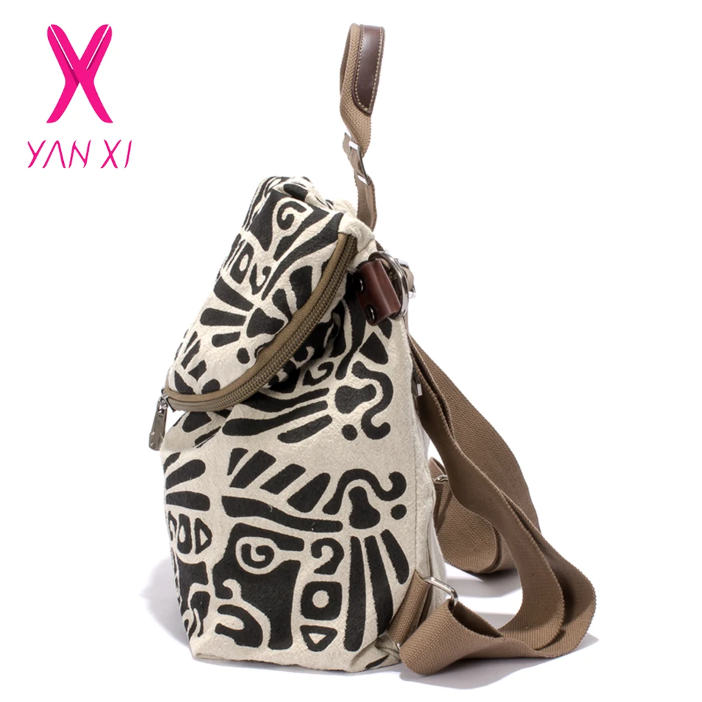 YANXI новые зимние унисекс рюкзаки Ретро хлопковые тканевые мягкие школьные