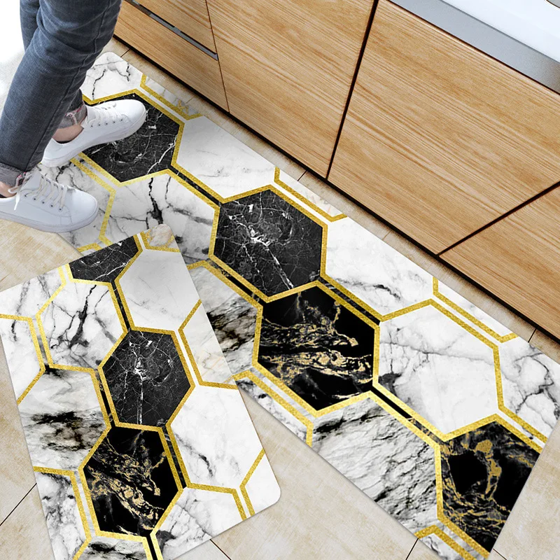 

Nordic PVC Kitchen Mat Anti-Slip Bathroom Carpet Home Entrance/Hallway Doormat Wardrobe/Balcony Rug Waterproof Kitchen Carpet