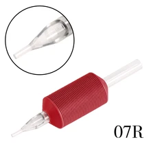 7R "(25 мм) 20 шт. тонких линий красный Одноразовые Grip татуировки трубка с Советы Профессиональный для татуировки вспомогательного оборудования машины питания