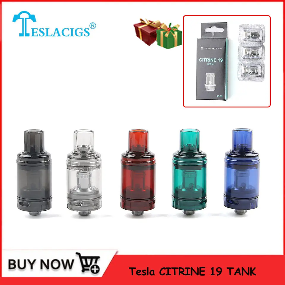 

Original Tesla Citrine 19 Sub Ohm Tank 1.8ml Capacity Adjustable bottom airflow system for Tesla Innovator Kit E-cigarette Kit
