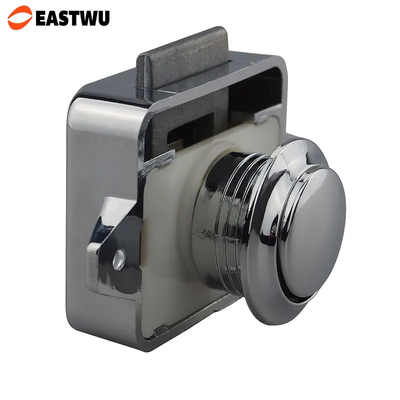 10pcs 1 lot Large Keyless Chrome Push Latch Button Lock For Caravan RV