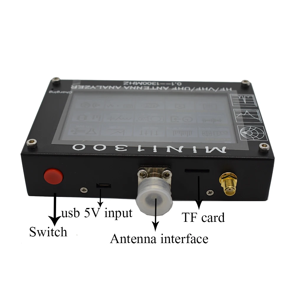 Новое поступление Mini1300 TFT lcd 0,1-1300 MHz HF VHF UHF ANT КСВ антенный анализатор внутренний измеритель батареи обновление от MINI600