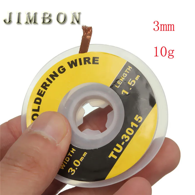 JimBon 1 шт. 3 мм безопасности 5 футов 3 мм распайки оплетки припоя для снятия фитиль BGA распайки провода бюстгальтер по всему миру