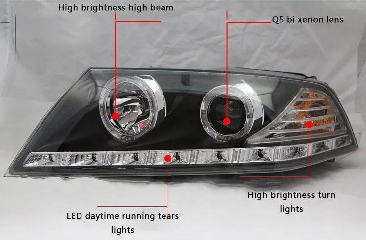 2010 2011 2012 для skoda octavia головной светильник s автомобильный Стайлинг U светодиодный светильник ангельские глазки DRL Парковка для octavia A5 головная лампа