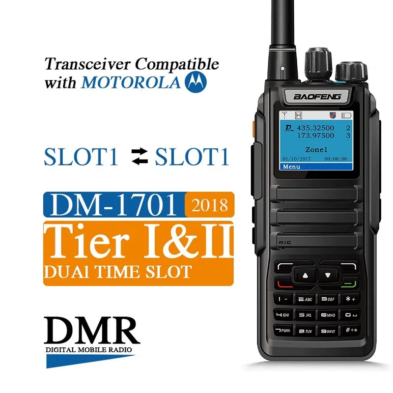 Портативная рация Baofeng DMR Цифровая радиостанция UHF VHF совместимая с Motolora Tier I/II