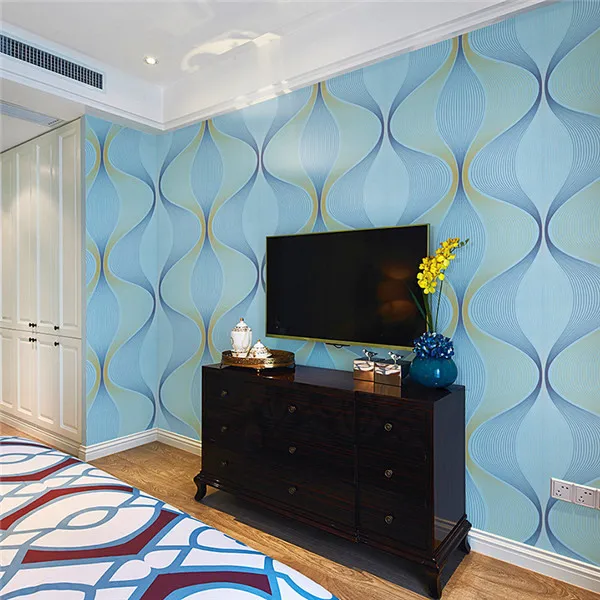 2018 Simple modern striped wavy curve wallpaper living