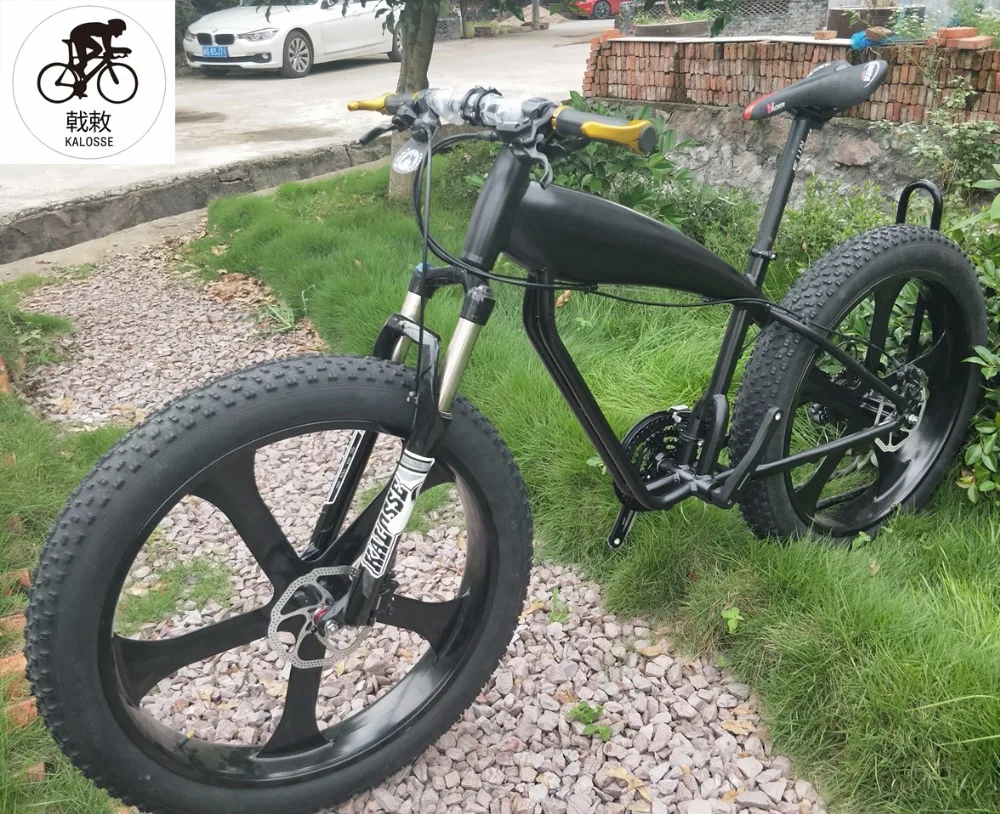 Clearance Kalosse 5 spokes wheels  aluminum alloy frame  Fat bike   Snow bike   26*4.0 inch tires   24/27/30 speed 1