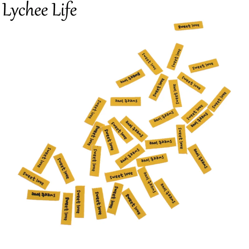 Lychee Life 50 шт ПУ кожа с маркировкой сладкий любовь одежды цветные буквы печати