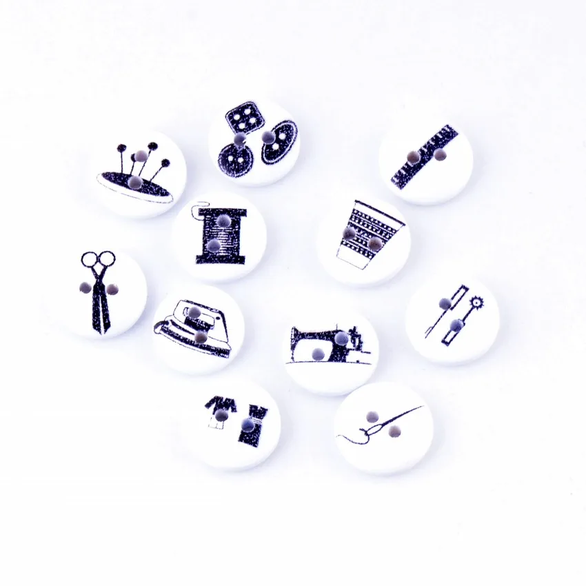 

Бесплатная доставка, розничная продажа, 10 шт., Случайные Смешанные инструменты для шитья с 2 отверстиями, деревянные пуговицы, диаметр 15 мм. Аксессуары для одежды Diy F0599