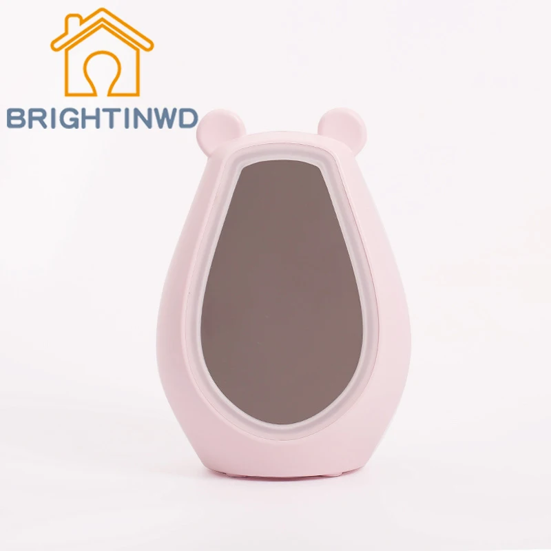 

BRIGHTINWD New Cute Bear Intelligent Gesture Sensor Switch Night Lamp Creative Small Alarm Clock LED Makeup Mirror Lights