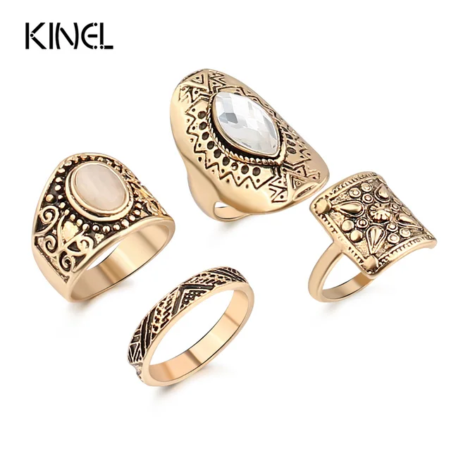 2017 Fashion Ancient gold Color Midi Rings 4pcs/Sets 7 Color Fantasy Resin Bohem 2017 Fashion Ancient gold Color Midi Rings 4pcs/Sets 7 Color Fantasy Resin Bohem