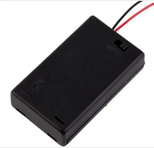 3 X Aaa Battery Storage Cover Box Custodia In Plastica Con Interruttore On/Off E Cavi Per Batterie Aaa Da 3 Pezzi Nero All'Ingrosso
