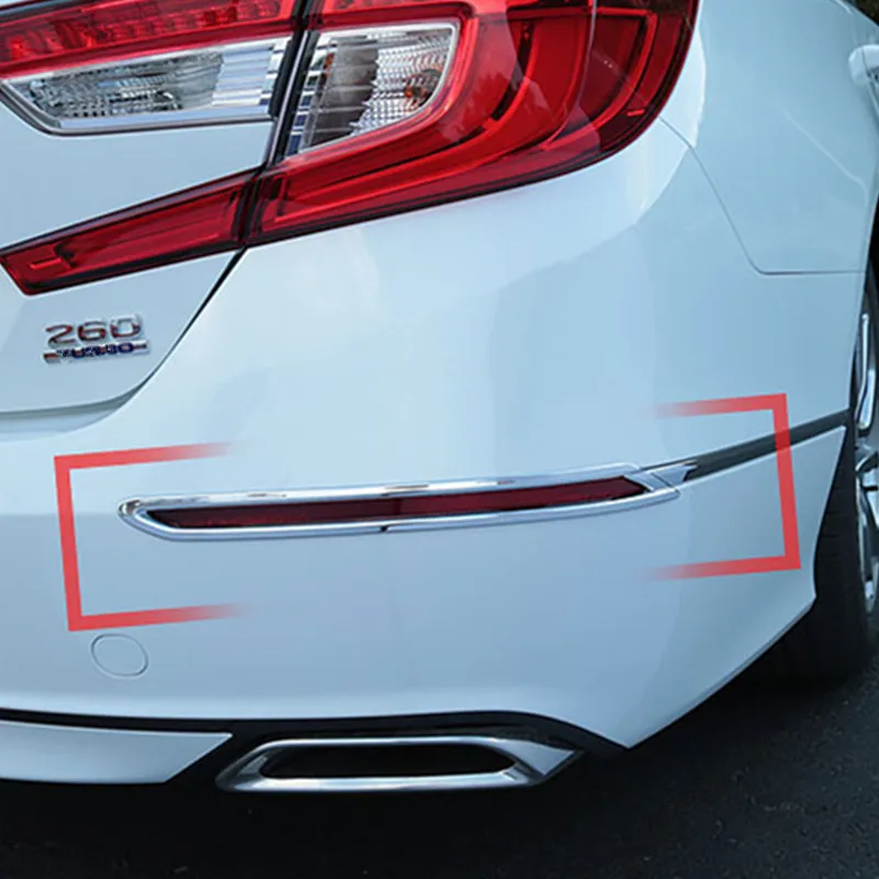 

2PCS/Lot Car Rear Fog Lamp Shade Trim Decoration Cover for Honda Accord 10th 2017 2018 Bright Silver Chrome Accessories