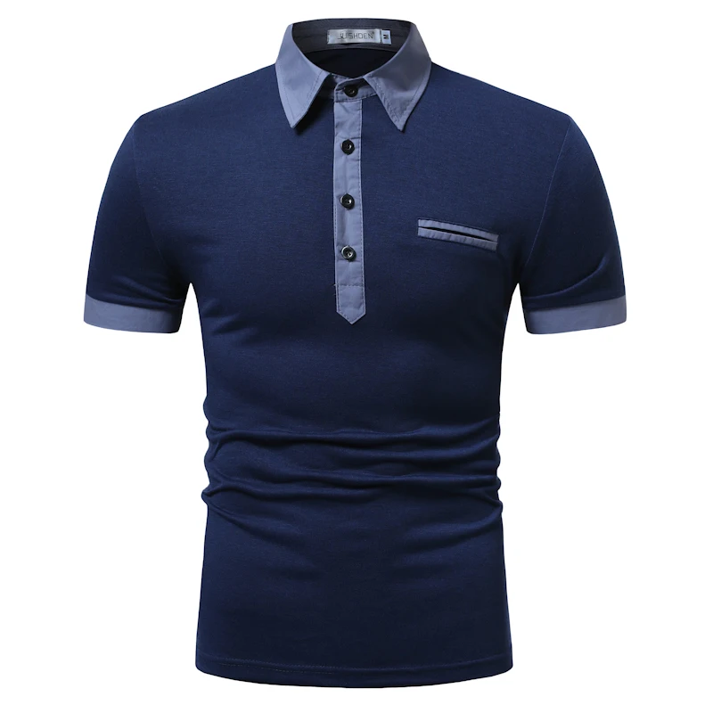 Baratos NEGIZBER de nueva moda de algodón de manga corta Camisa de POLO de los hombres Casual Slim Color sólido camisa de POLO de los hombres
