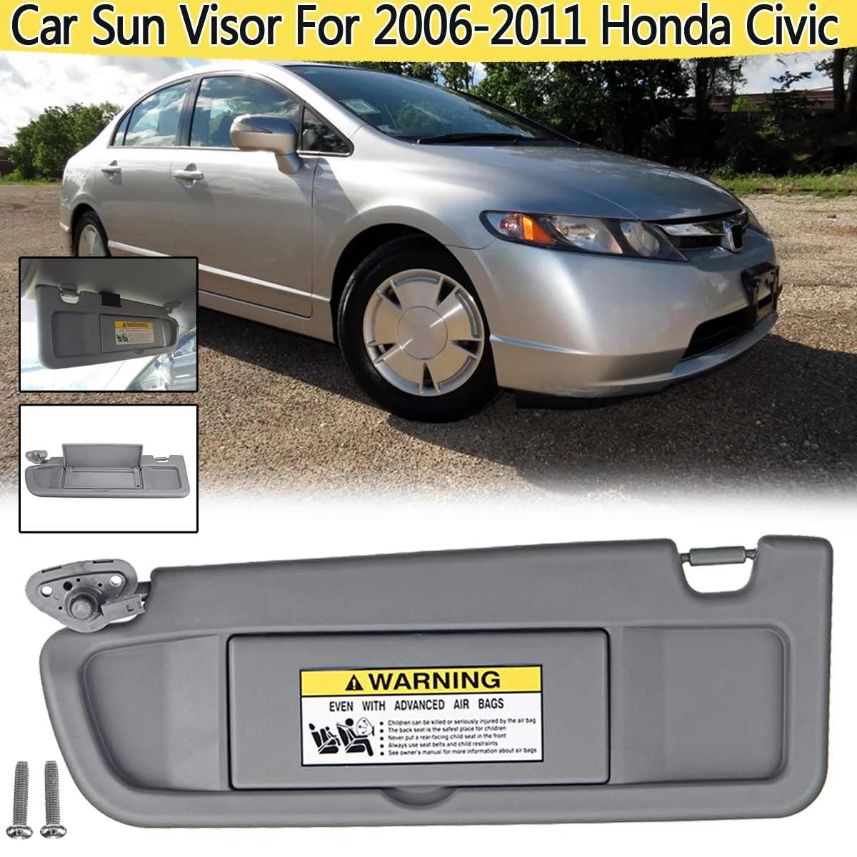 

Car Left Driver Side Sunvisor Sunshade Sun Shield Antidazzle Visor For HONDA for CIVIC 2006-2011 83280-SNA-A01ZA dark grey/Beige