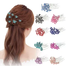 20 шт./лот, стразы с кристаллами, заколки для волос с бабочкой, женские свадебные украшения для волос, бижутерия для волос