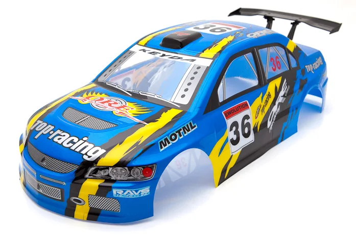 

YUKALA 1/10 rc car parts ,1:10 rc car PVC Body Shell for henglong / Drift car 200mm*445mm No: S030W white/blue/red