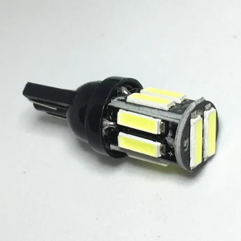 

100Pcs W5W T10 LED 7020 10 SMD Bulbs For Clearance Lights 194 168 White Car Wedge Replacement Reverse Instrument 12V Panel Lamp