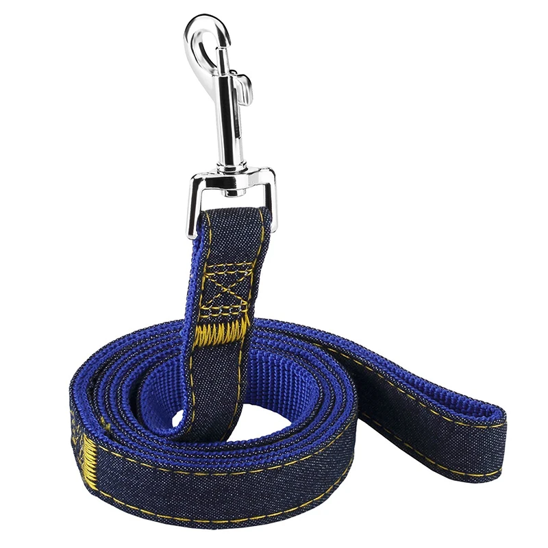 Джинсовая собака шлейка и поводок набор ошейник для собак поводок ...