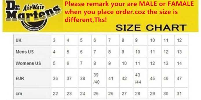 male to female shoe size us