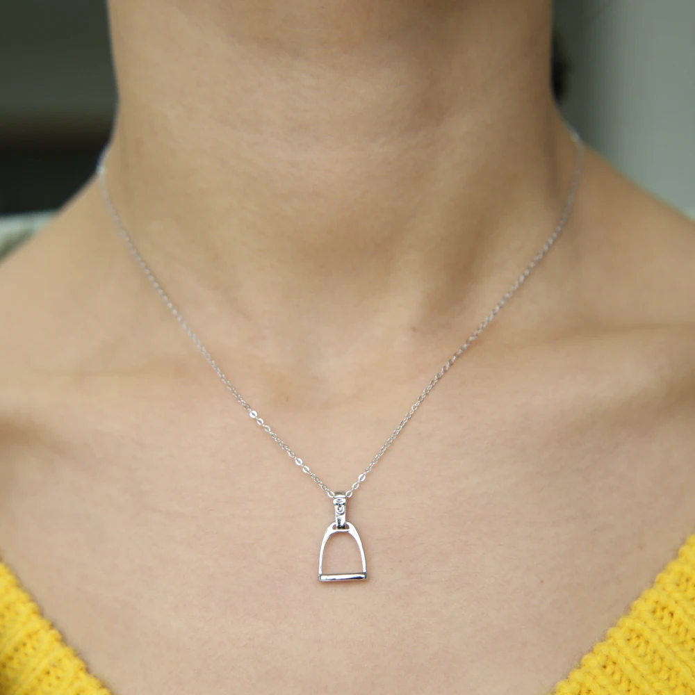 silver Stirrup equestrian necklace  (6)