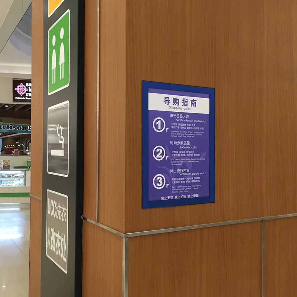sviao A4 Magnetic Presentation Board PVC Frame Fridge Elevator Art Work Picture Wall Mounted Soft Poster Holder