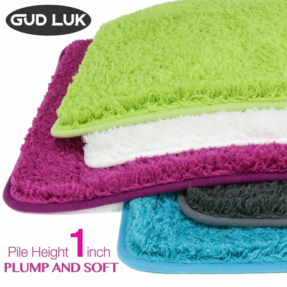  Solid polyester bath mats Anti-skid Bathroommat PVC back Floor mats Shaggy Door Mat fur full and so