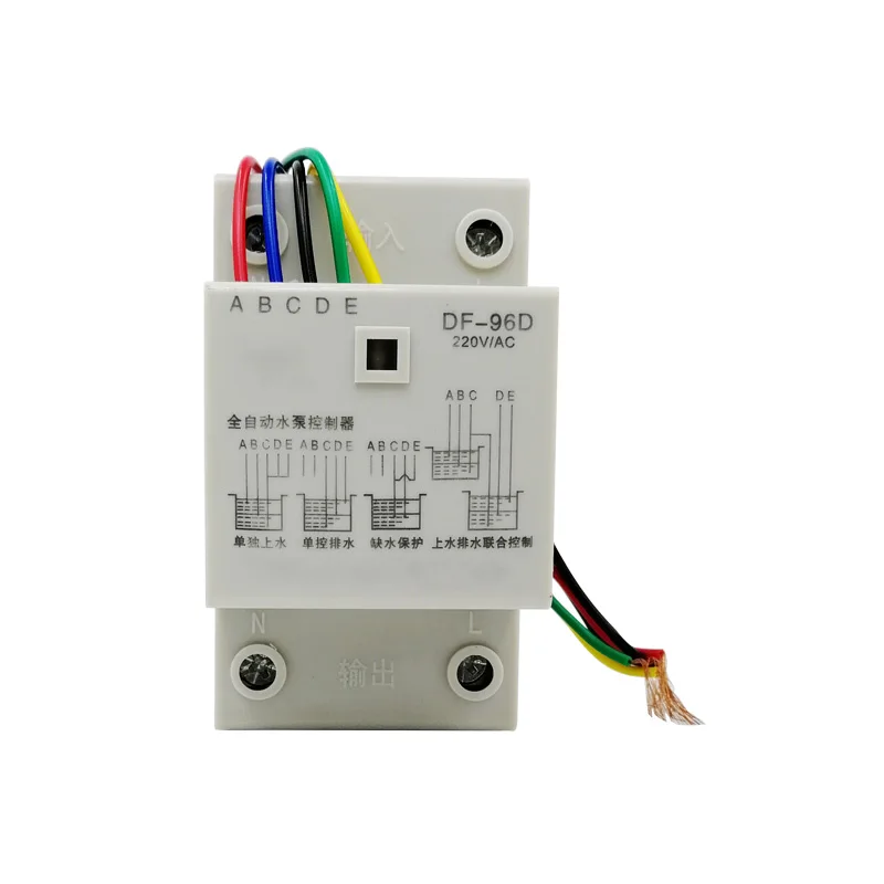 Df96D Controllore Di Livello Acqua Automatico Regolatore Della Pompa Cisterna Liquido Automatico Interruttore 220 V Din Rail Di Controllo Del Livello 